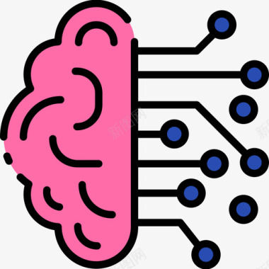 人工智能技术99线性颜色图标图标