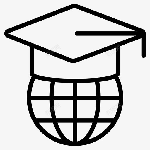 在线教育浏览器学位图标svg_新图网 https://ixintu.com 国际 图标 在线教育 学位 帽子 浏览器 线图 返校