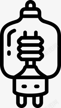 灯泡电气部件3线性图标图标