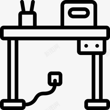 办公桌办公家具3直线型图标图标