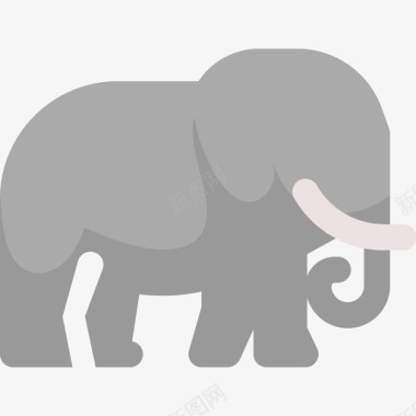 大象野生动物5扁平图标图标