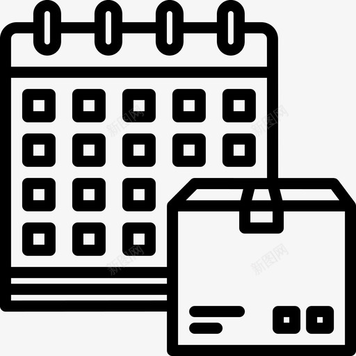 日历盒子日期图标svg_新图网 https://ixintu.com 交货 仓库 日历 日期 盒子