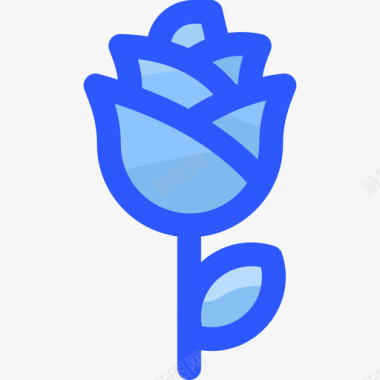 玫瑰花22蓝色图标图标