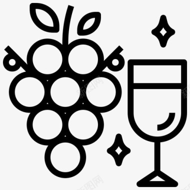 葡萄葡萄酒15直系图标图标