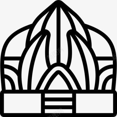 莲花寺印度49直线型图标图标