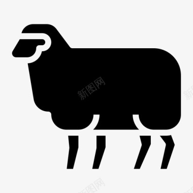 绵羊动物76填充图标图标