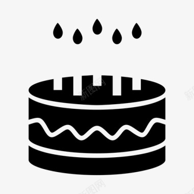 生日蛋糕纸杯蛋糕派对图标图标