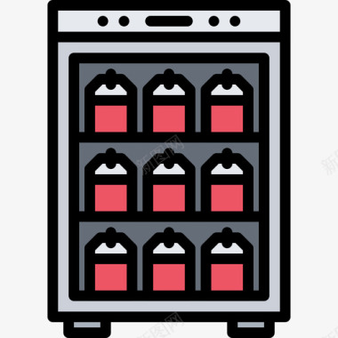 冰箱医疗技术9彩色图标图标