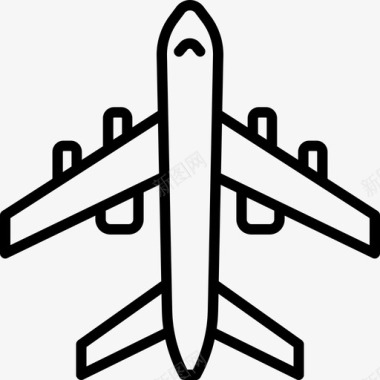 飞机航空38直线型图标图标