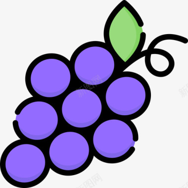 葡萄营养18原色图标图标