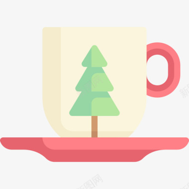 咖啡杯圣诞装饰3扁平图标图标