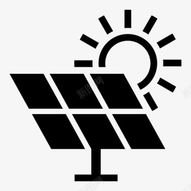太阳能板生态能源能源电池图标图标