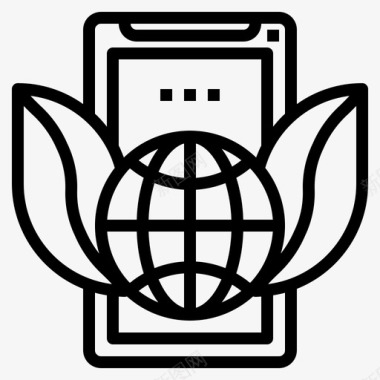 生态学移动网络2线性图标图标