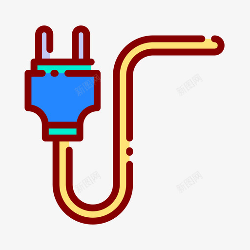 插头家庭生活23线性颜色图标svg_新图网 https://ixintu.com 家庭生活 插头 线性 颜色