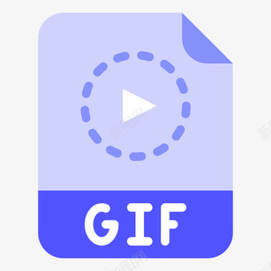 Gif文件扩展名4平面图标图标