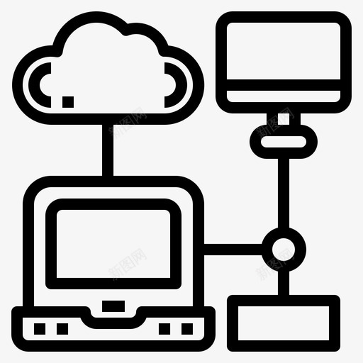 连接云技术42线性图标svg_新图网 https://ixintu.com 技术 线性 连接