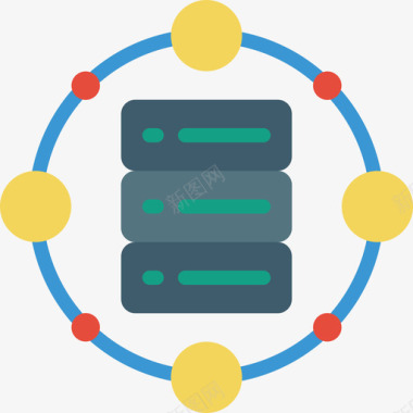 服务器信息技术12扁平图标图标