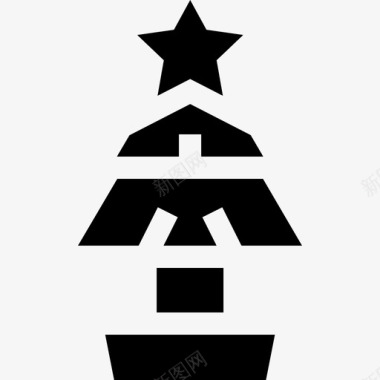 圣诞树圣诞礼物3填充图标图标