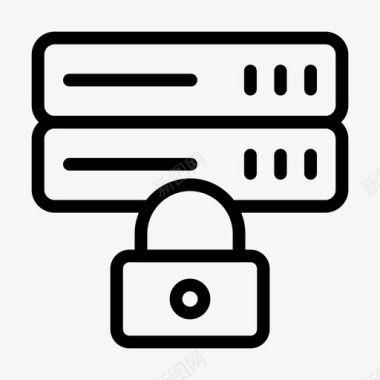 安全服务器数据库锁图标图标
