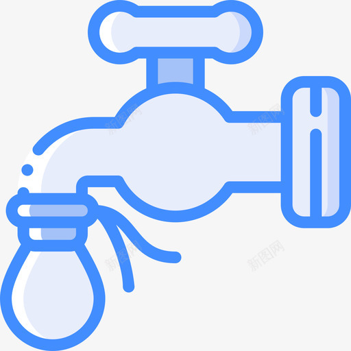 水龙头水13蓝色图标svg_新图网 https://ixintu.com 水龙头 蓝色