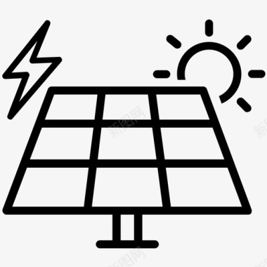 太阳能板太阳能技术图标图标