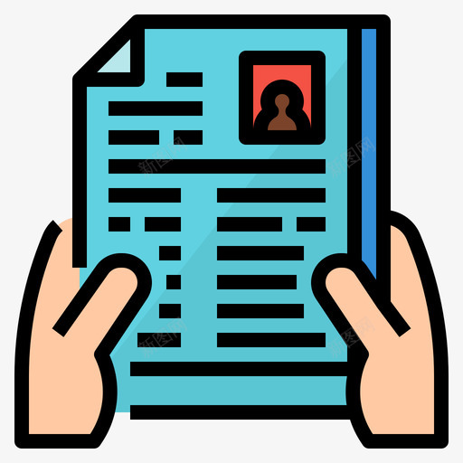 简历在线课程3线条颜色图标svg_新图网 https://ixintu.com 在线 简历 线条 课程 颜色