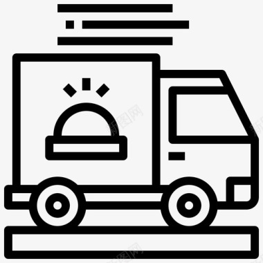 送货车食品配送86直线式图标图标