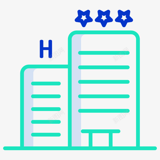 酒店旅游259线性颜色图标svg_新图网 https://ixintu.com 旅游 线性 酒店 颜色
