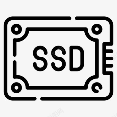 Ssd驱动器计算机硬件24线性图标图标