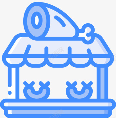 肉店市场65蓝色图标图标