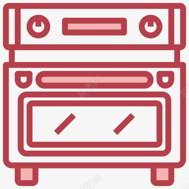 烤箱烹饪126红色图标图标