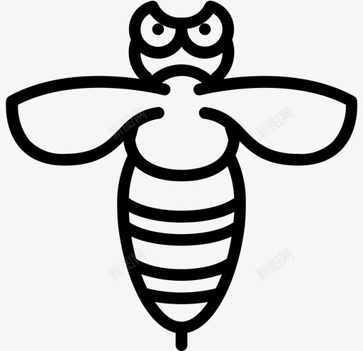 黄蜂虫虫3线状图标svg_新图网 https://ixintu.com 线状 虫虫 黄蜂