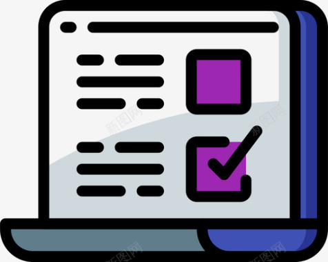 笔记本电脑调查和评级1线性颜色图标图标