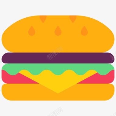 汉堡烧烤37平淡图标图标