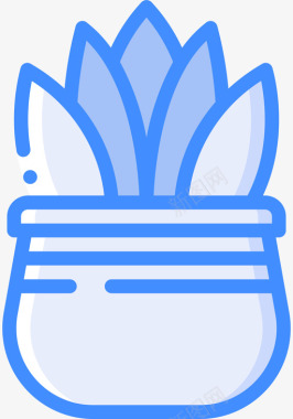 芦荟植物29蓝色图标图标