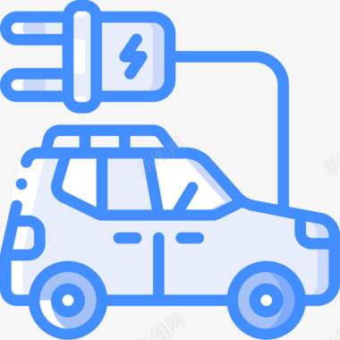 电动车未来交通蓝色图标图标