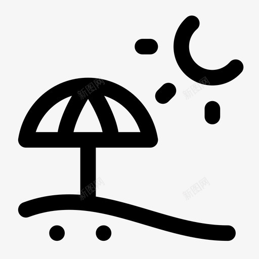 海滩夏日阳光图标svg_新图网 https://ixintu.com jumpicon 冲浪 夏日 度假 旅行 海滩 粗体 线条 阳光 雨伞