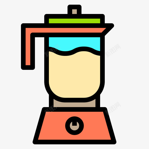 搅拌机咖啡店132线性颜色图标svg_新图网 https://ixintu.com 咖啡店 搅拌机 线性 颜色