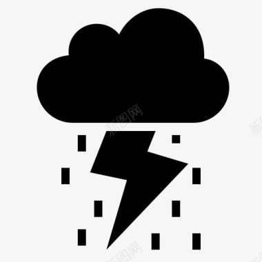雷雨云雨图标图标