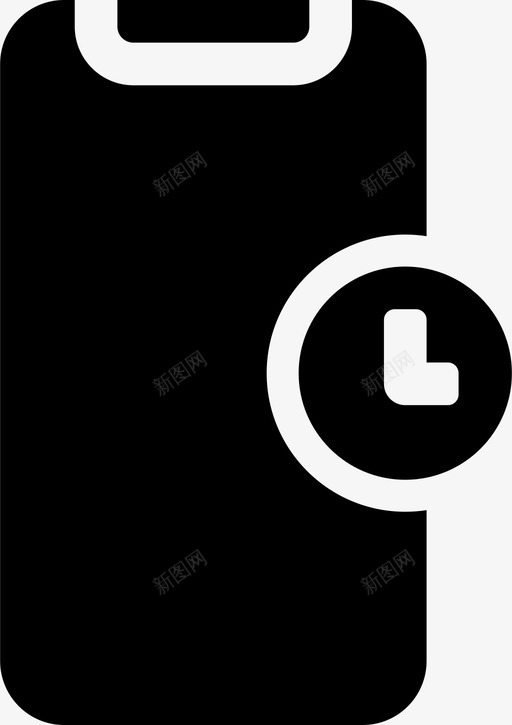 时间设备移动图标svg_新图网 https://ixintu.com 填充 挂起 时间 电话 移动 移动电话 等待 设备