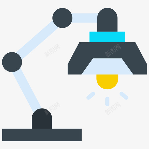 台灯电子13扁平图标svg_新图网 https://ixintu.com 台灯 扁平 电子