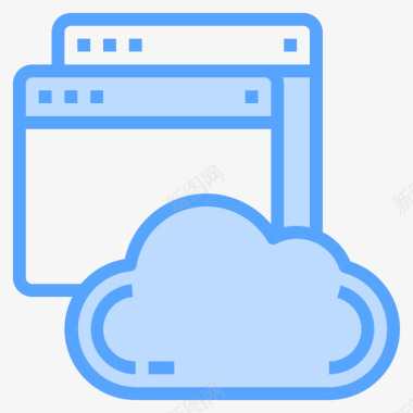 浏览器云技术45蓝色图标图标
