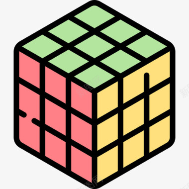 RubiksCube游戏91线性颜色图标图标