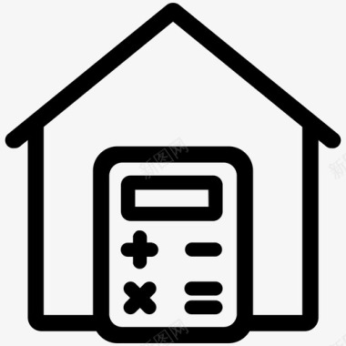计算房子价格财产图标图标