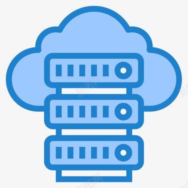 云服务器网络技术16蓝色图标图标