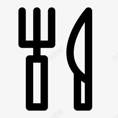 叉子和刀烹饪晚餐图标图标