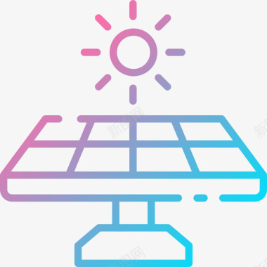 太阳能电池板技术97梯度图标图标