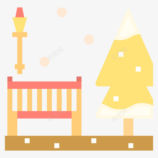 长凳冬季和圣诞节1扁平图标svg_新图网 https://ixintu.com 冬季 圣诞节 扁平 长凳