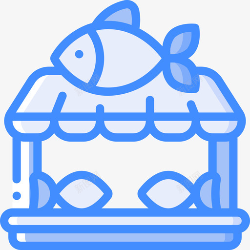 鱼市场市场65蓝色图标svg_新图网 https://ixintu.com 市场 蓝色 鱼市