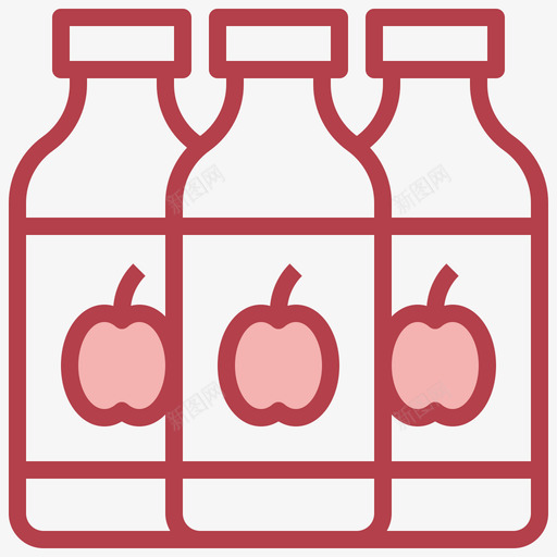 苹果汁食品配送84红色图标svg_新图网 https://ixintu.com 红色 苹果汁 配送 食品